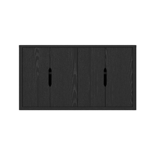 Manhattan Comfort Rivington Modern Sideboard Buffet Cabinet with Storage – 60" Media Console Table with Doors and 4 Adjustable Shelves for Dining Room, Living Room, or Entryway, Black
