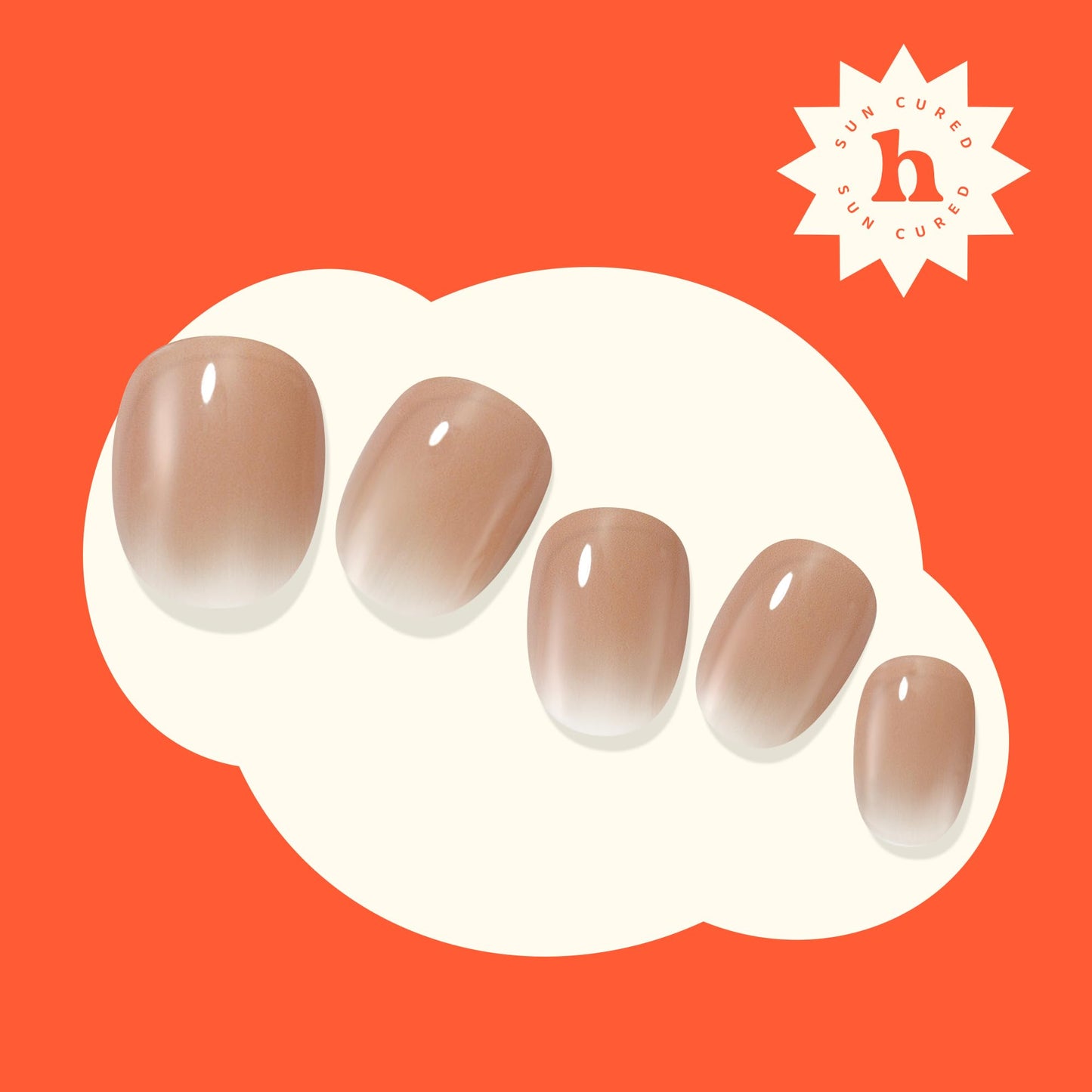 Heyhae Semi Cured Gel Nail Strips | No LED Lamp Needed | Ombre, Nude | Easy Apply & Remove, Salon Quality | Includes 28 Strips, 1 Prep Pads, Nail File & Wooden stick - Hey, You're Gorgeous
