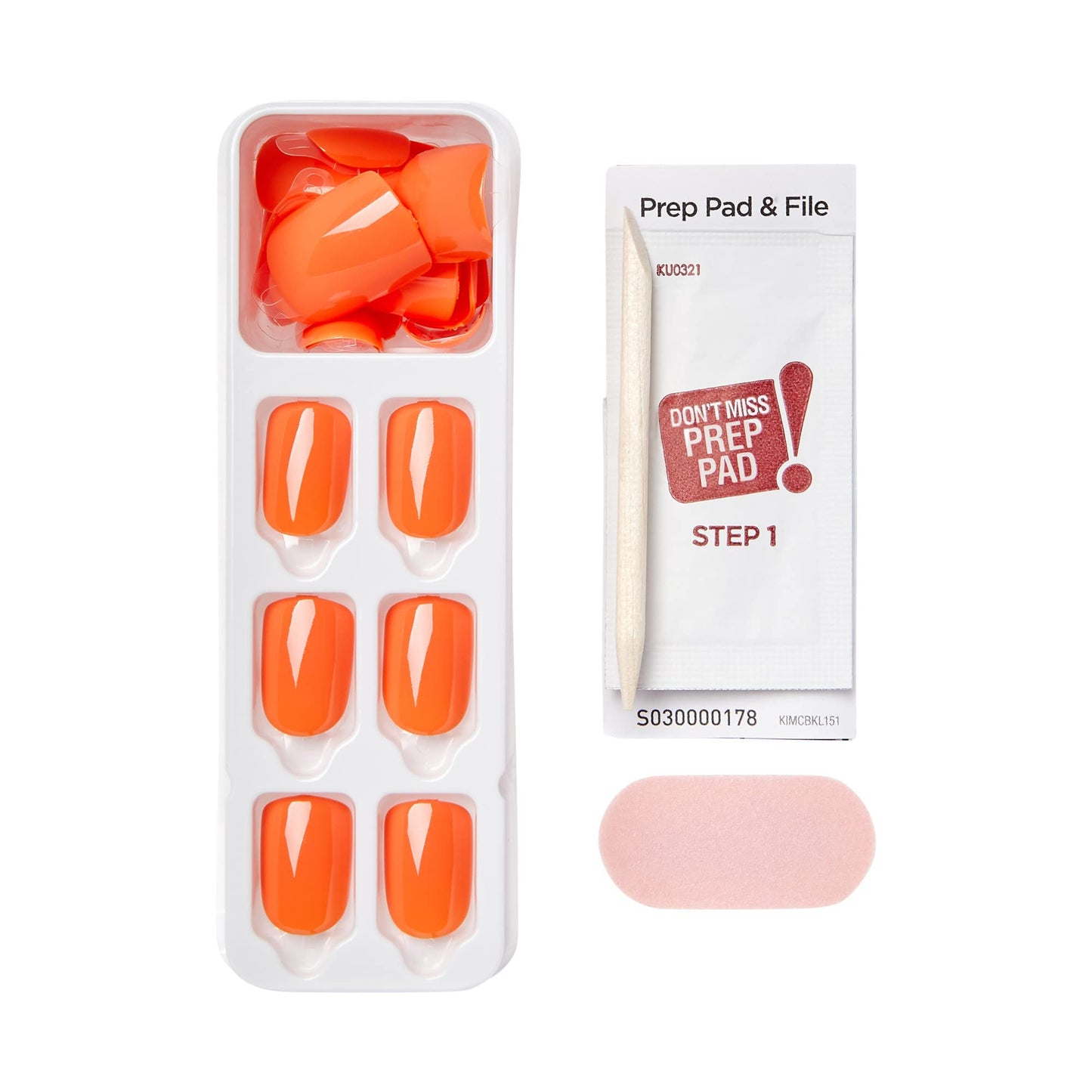 KISS imPRESS Color Press-On Nails Polish-Free Manicure Set, ‘Sweet Mango’, 30 Chip-Proof, Smudge-Proof Fake Nails (Pack of 2)