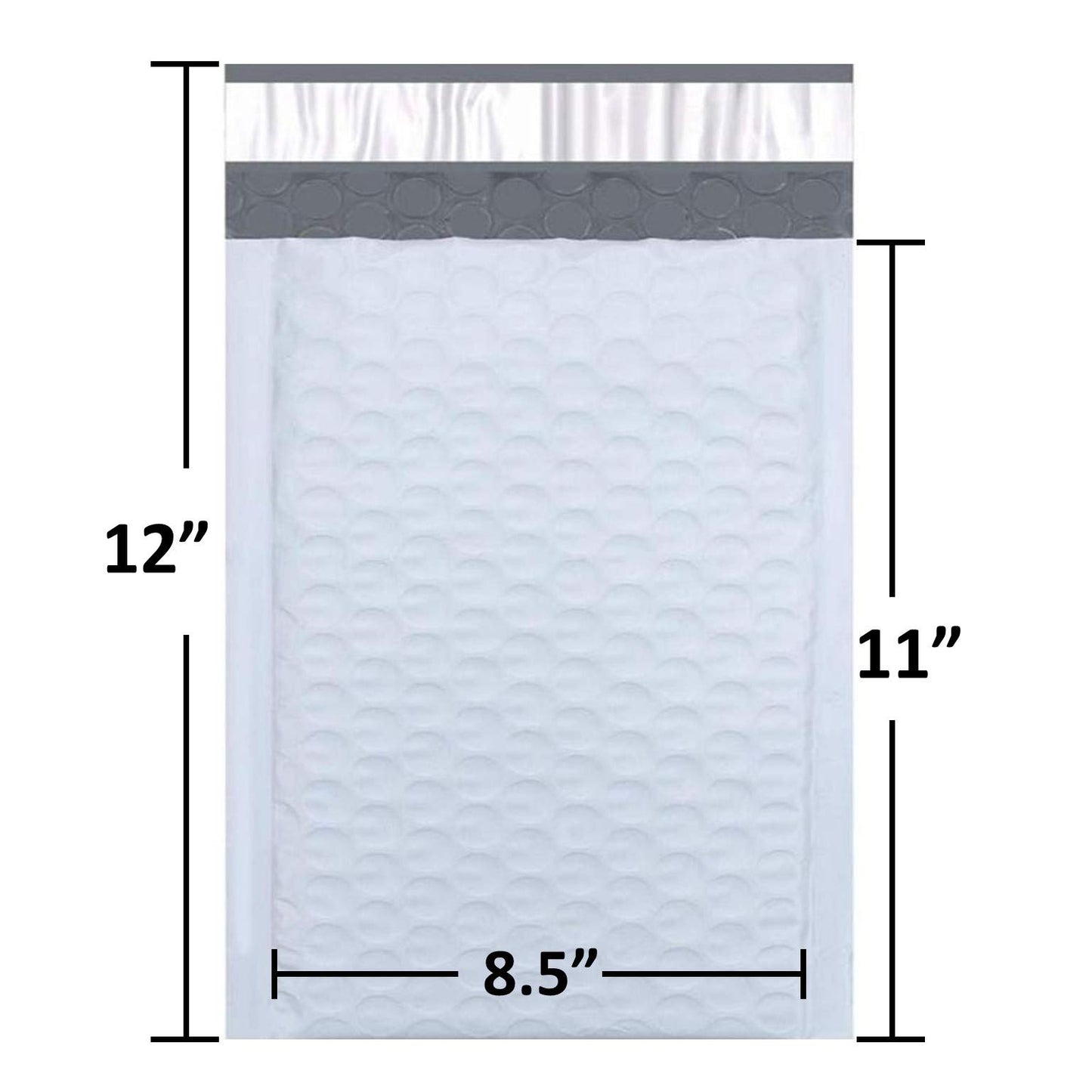 SALES4LESS #2 Poly Bubble Mailers 8.5x12 Inches Shipping Padded Envelopes Self Seal Waterproof Cushioned Mailer 10 Pack, PBMVR_8.5X12-10,White