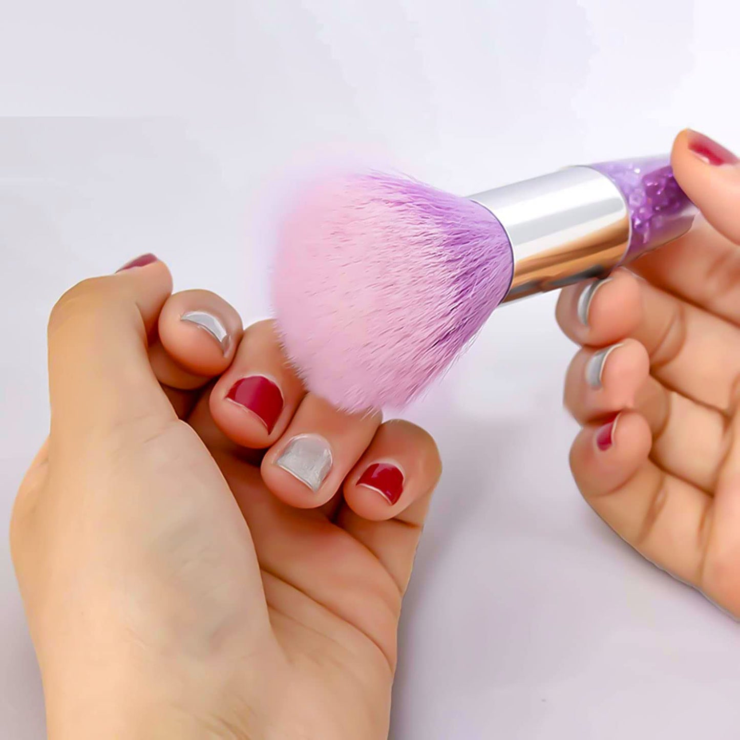SILPECWEE 3Pcs Nail Art Brushes Nail Dust Brush Nail Cleaning Brush Blush Brush Makeup Brushes Nail Powder Brush Manicure Brush Nail Art Supplies