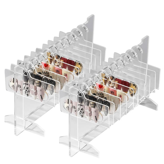 Hapivida Transparent Nail Art Display Board, 2Pcs Acrylic Hanging Nail Display Polish Board Nail Tips Sample Display Stand with 10pcs Hanger