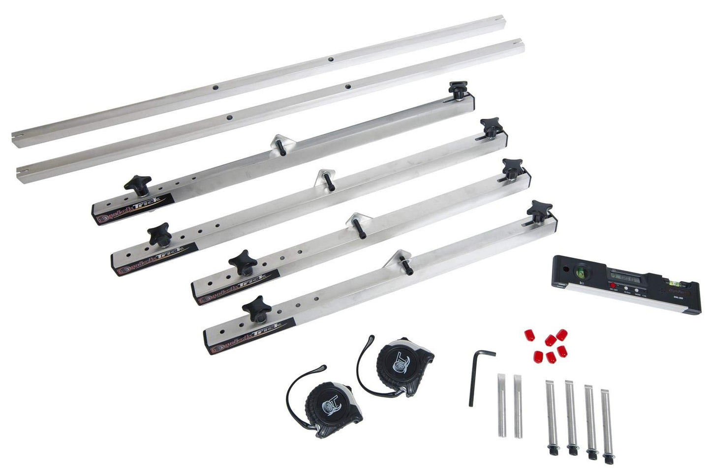 QuickTrick 4th Gen Pro Portable Wheel Alignment Kit (13-22" Wheels) - Silver Digital Automatic LEVEL Alignment System