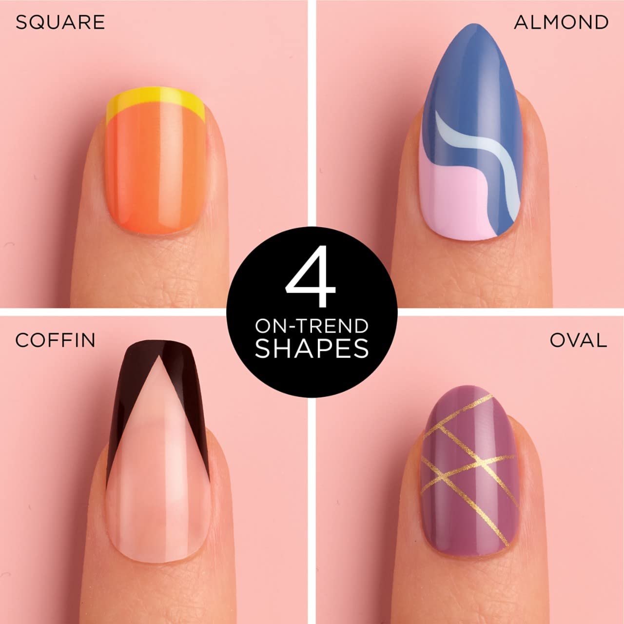 Sally Hansen Salon Effects® Perfect Manicure, Pink Clay, Press On Nails, Square Shaped, Non-Damaging Adhesive Tabs, File, and Alcohol Pad Included (Pack of 2)