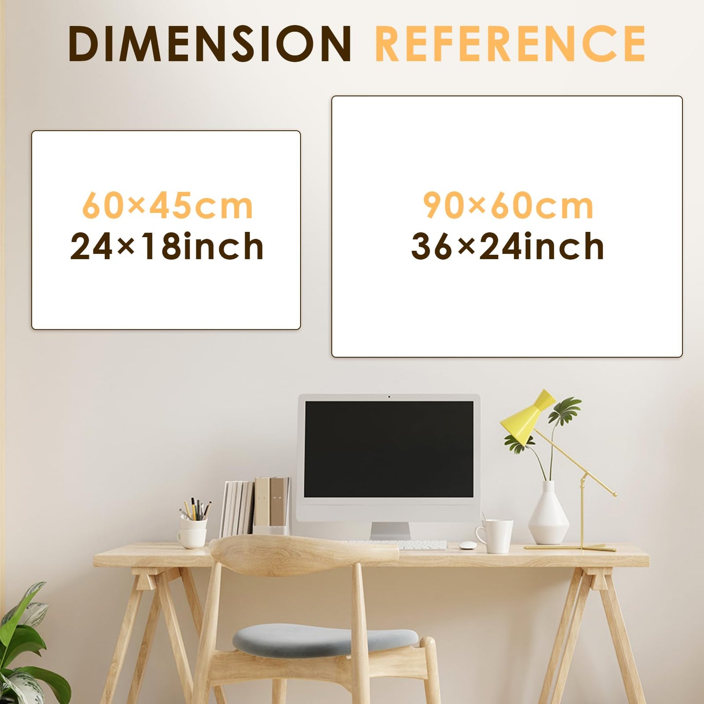 MAKELLO Dry Erase Calendar for Wall 36" x 24", Large Calendar Whiteboard with Cork Board for Office, Home, School, Family, Kitchen and Bedroom, 3' x 2'