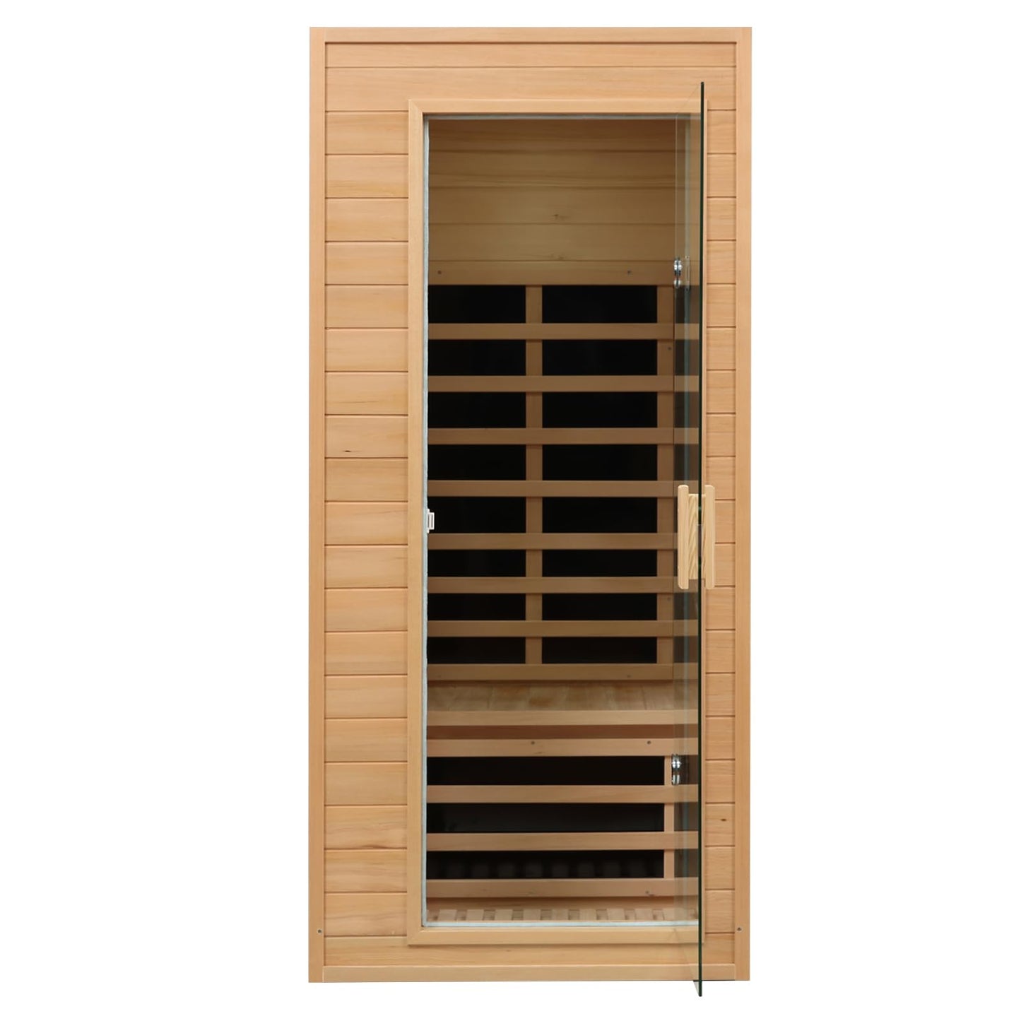 Kanlanth 1 Person Infrared Sauna, Low EMF FAR Infrared Saunas for Home, 1200 watt Canadian Hemlock Indoor Sauna Room with LED Reading Lamp, LCD Display Control, Blue-Tooth Audio