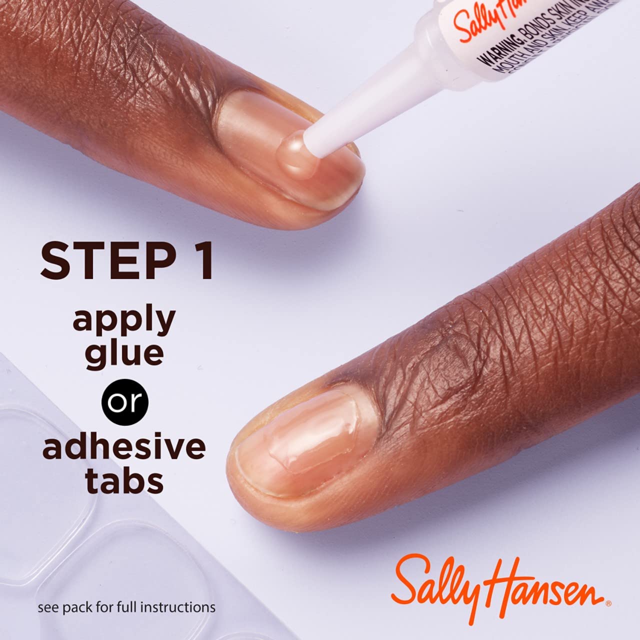 Sally Hansen Salon Effects® Perfect Manicure, Sugar Fix, Press On Nails, Square Shaped, Non-Damaging Adhesive Tabs, File, and Alcohol Pad Included (Pack of 2)