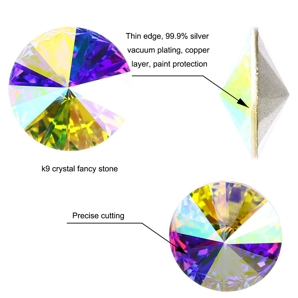 DONGZHOU 100pcs Mix Shape Crystal AB Nail Art Rhinestone Gems Point Back Fancy Stone Sew On Rhinestone Loose Crystal Sewing for Clothing Wedding Dress Nail Art Shoes Bags DIY Crafts