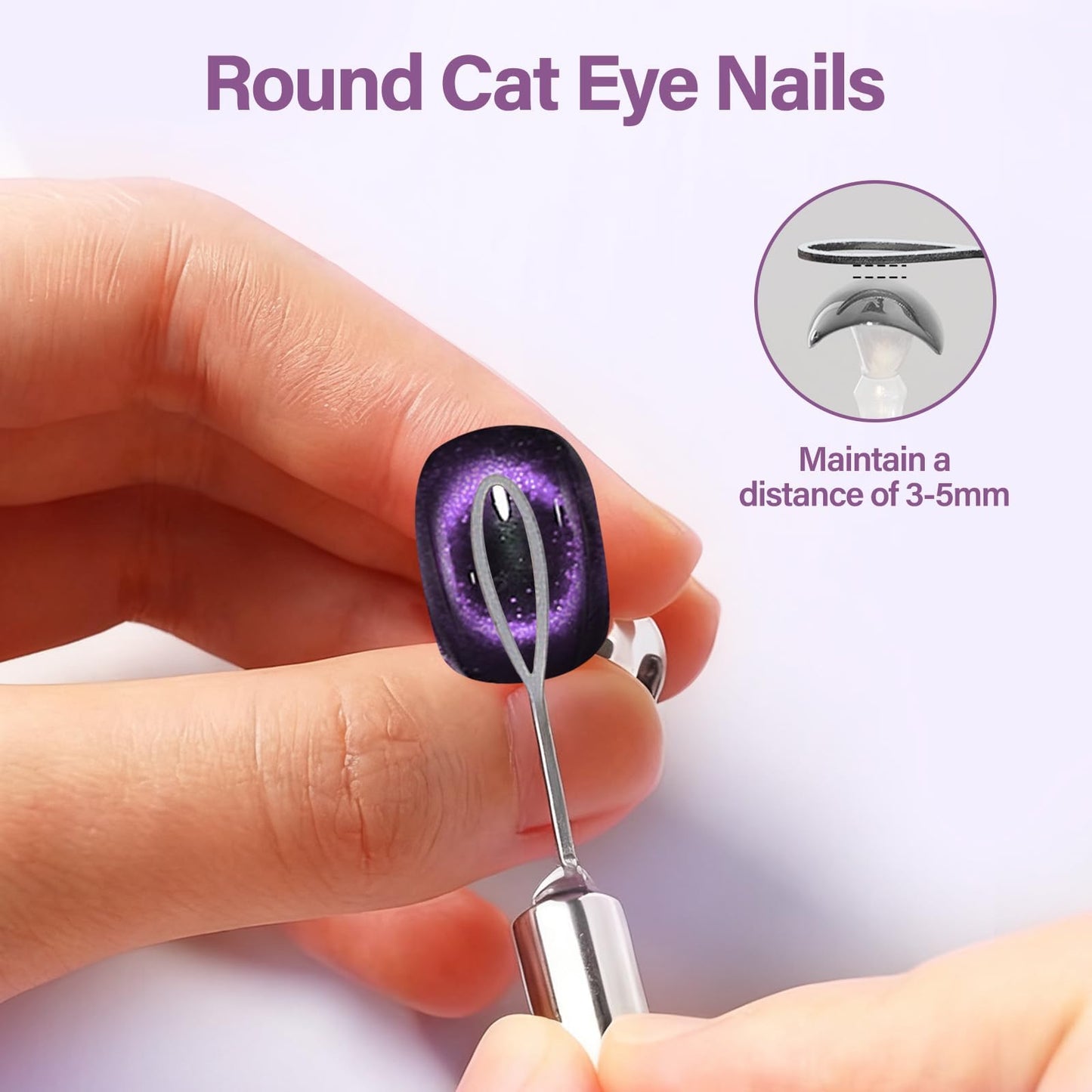 EBANKU Cat Eye Gel Polish Nail Magnet, 8-in-1 Cat Eye Magnet Tool for Gel Nails Strong Magnetic Nail Art Wand with Steel Ball, Black Hole& French Tip&3 in 1 Cateye Multi-Effect Magnets DIY Salon