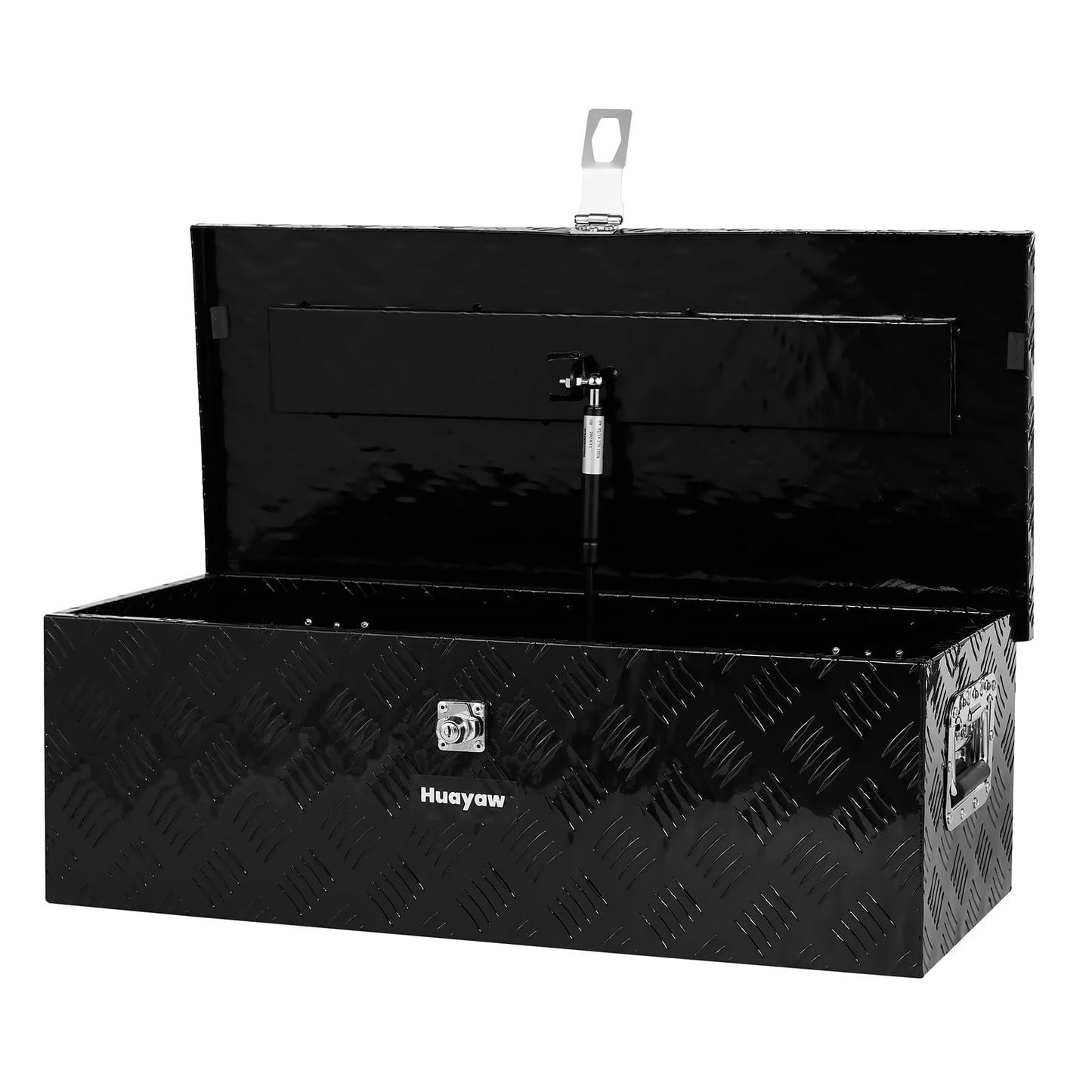 Aluminum Truck Tool Box, Heavy Duty Waterproof Truck Storage Organizer, Pickup Truck Bed RV Trailer with Side Handle, Lock and Keys (Black, 30-INCH)
