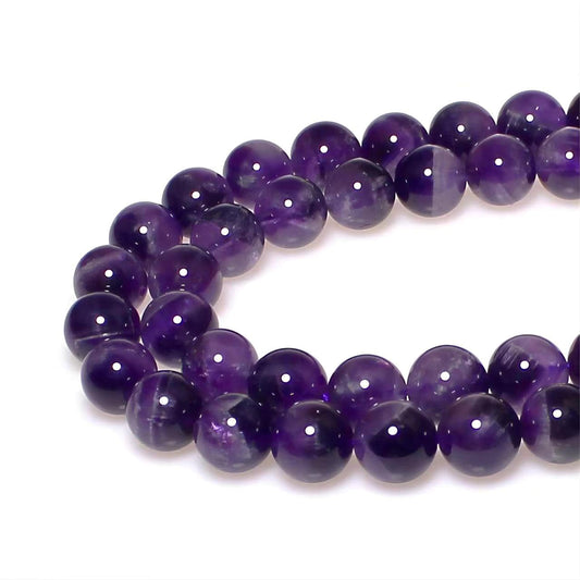 MJDCB Natural Dreamy Amethyst Beads Round Stone Beads DIY Loose Beads for Jewelry Making Beads 15" (10mm)