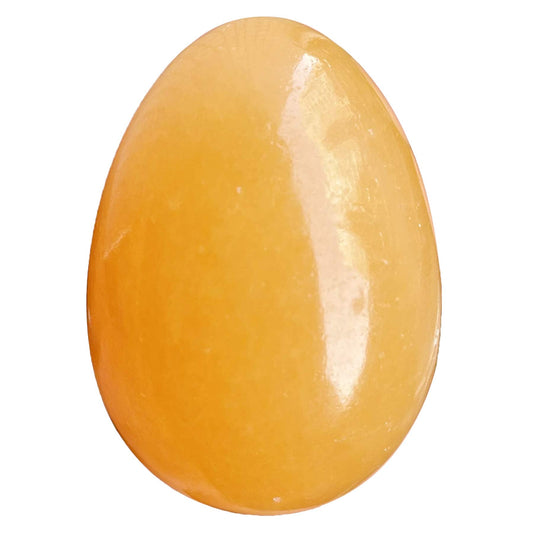 favoramulet Polished Stone Egg for Easter Day, Palm/Pocket/Worry Enegry Healing Crystal Display Sphere Figurine Fengshui, Ice Yellow Jade 1.8" x 1.3"