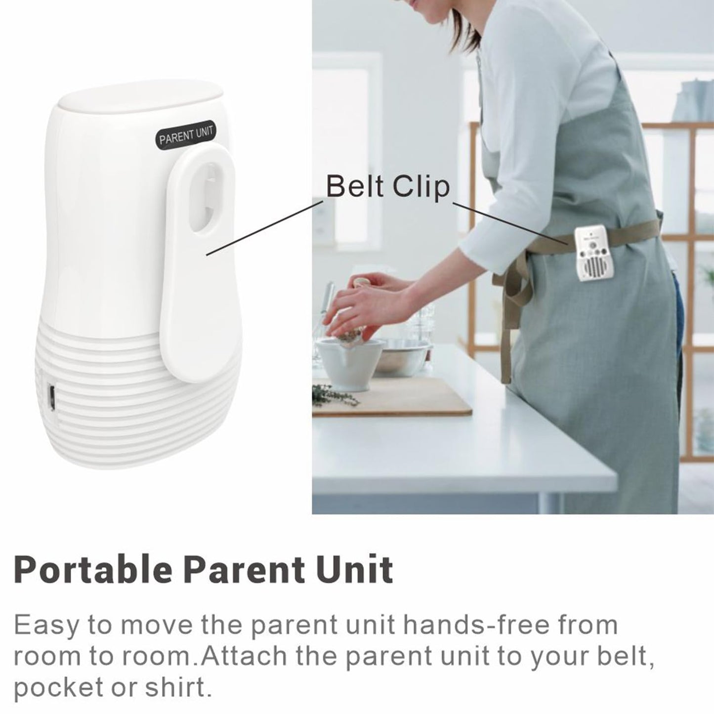 Baby Monitor Audio Only, Baby Sound Monitor for Baby Sleeping 2.4GHz Wireless Two Way Talk Night Light Noise Detection, 20 Hours Standby Time