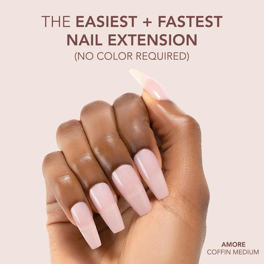 Kiara Sky Professional Nails *NEW* Cover Gelly Tip Case Soft Gel Nail Extensions (Coffin Medium - Amore)