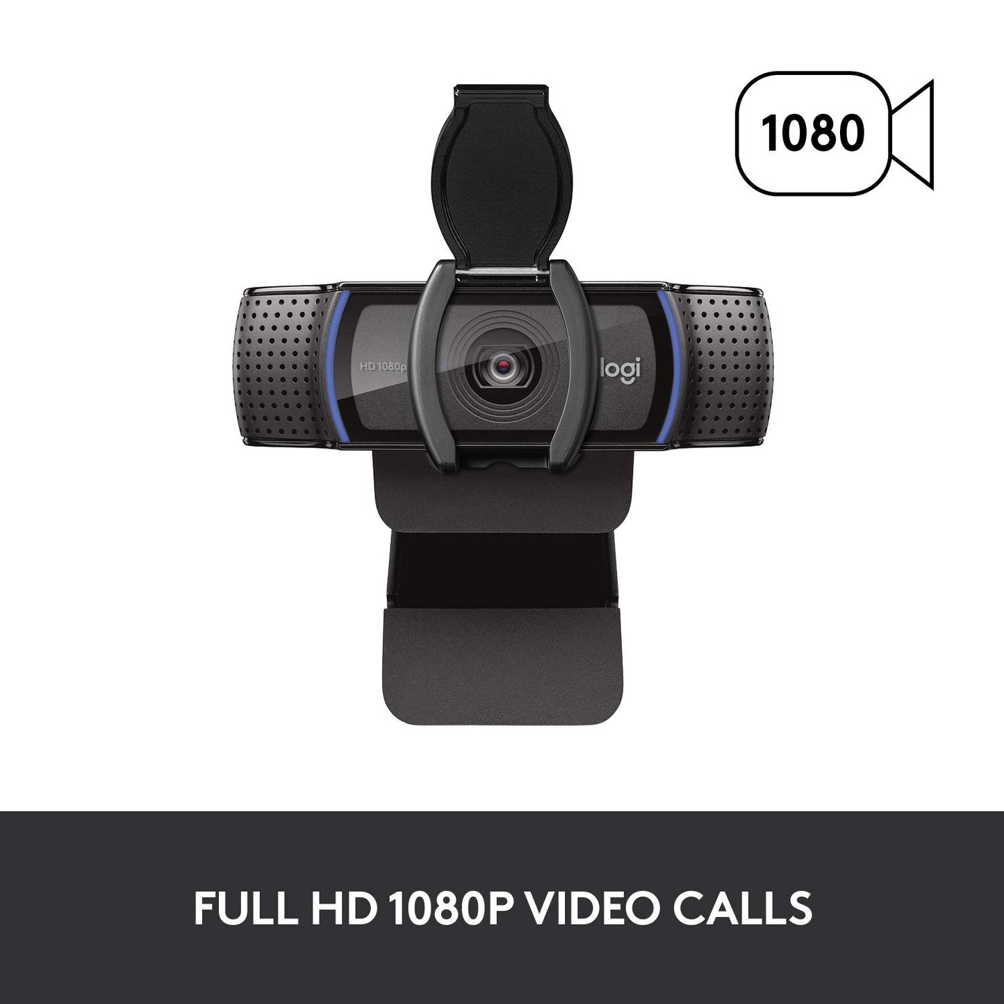 Logitech C920S HD Pro Webcam, Full HD 1080p/30fps Video Calling, Clear Stereo Audio, Light Correction, Privacy Shutter, Works with Skype, Zoom, FaceTime, Hangouts, PC/Mac/Laptop/Tablet/Xbox