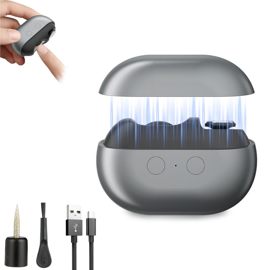 Electric Nail Clipper, Automatic Electric Nail Clipper, Portable 3-in-1 Electric Nail Trimmer and Polisher Electric Toenail Clippers with LED Light 2 Speed Settings for Babies, Seniors and Adults (A)