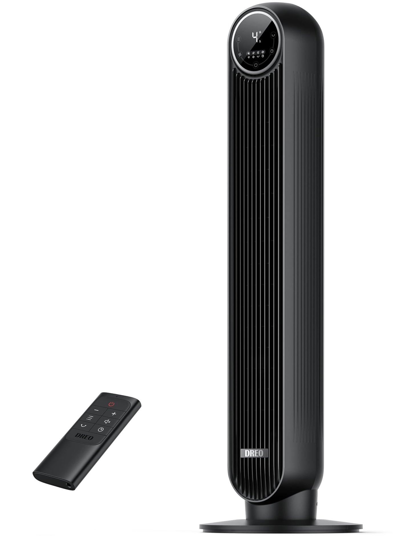 DREO Tower Fan for Bedroom, 2026 Upgraded DC Motor, 28ft/s High Velocity, 20dB Ultra Quiet Standing Fan, 8 Speeds 4 Modes, 90° Oscillating Bladeless Fan for Indoors, Floor Fans with Remote, Black