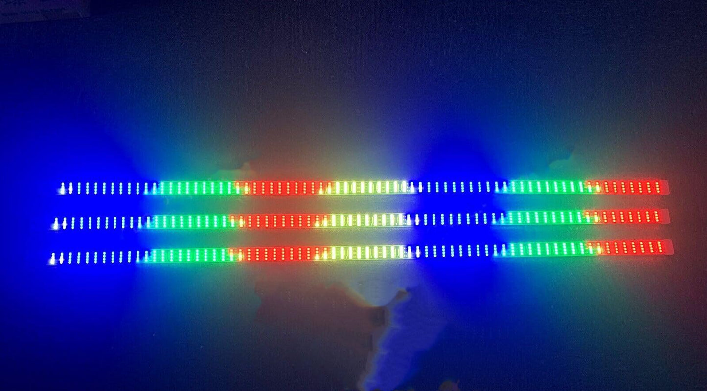 FIJVKNXY 3PCS 2FT Quad Row RGB Dream Color Chasing LED Light Strips - Wheel Lighting, APP/Remote Control, for Car/Truck/Motorcycle/Bike/Golf Cart, Slingshot LED Light Kit