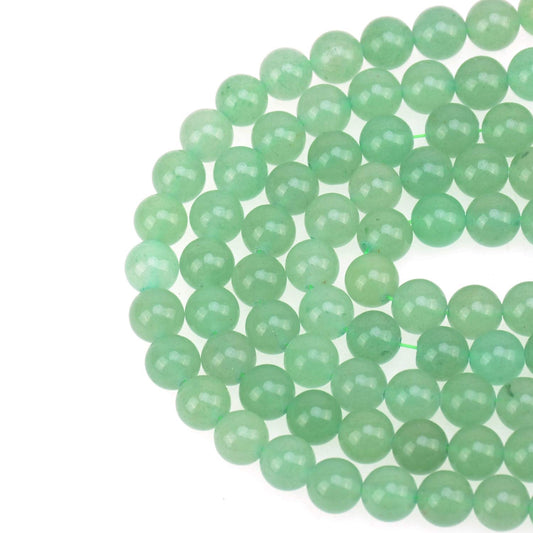 LPBeads 100PCS 8mm Natural Green Aventurine Beads Gemstone Round Loose Beads for Jewelry Making with Crystal Stretch Cord