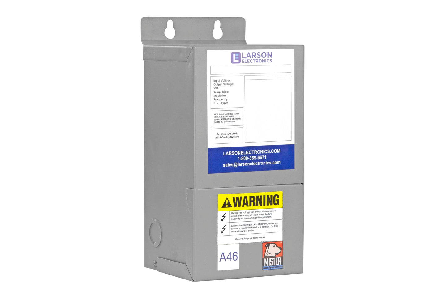1-Phase Buck/Boost Step-Up Transformer - 208V Primary - 240V Secondary - 23.4, 40 or 70 Amps - 50/60Hz