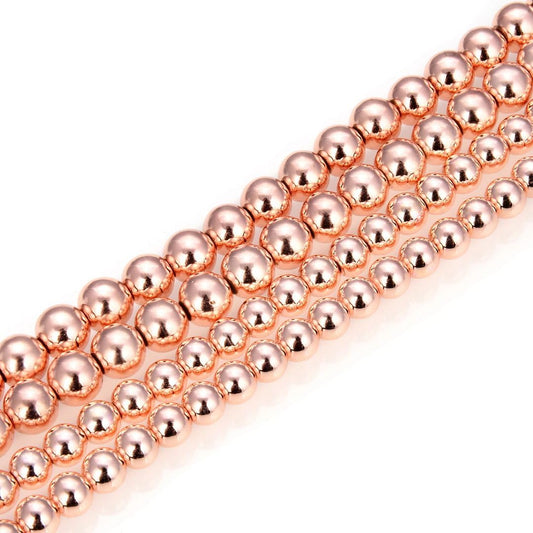 40pcs Adabele Grade A Natural Hematite Rose Gold Plated Healing Gemstone 10mm Round Loose Beads Gem Stone Spacer for DIY Craft Jewelry Making GFC-D10