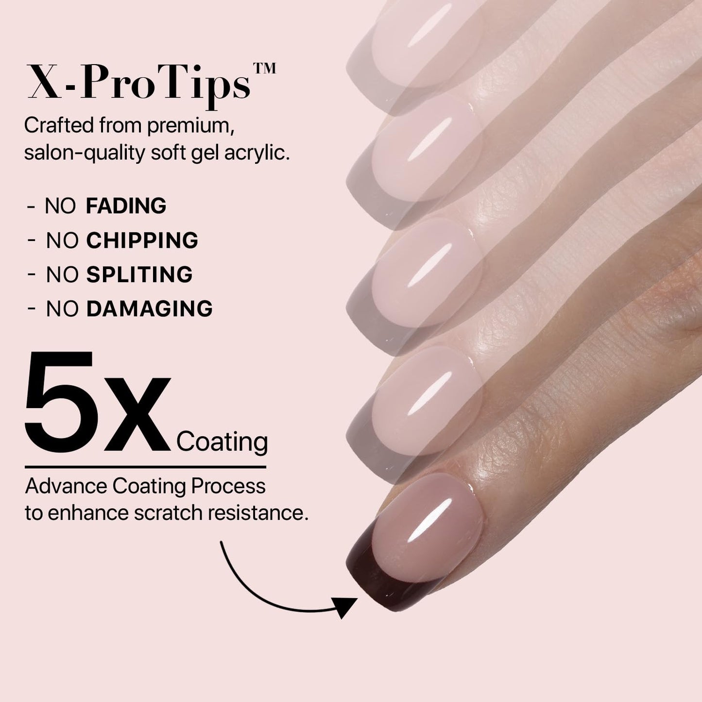 SXC Cosmetics French Tip Press On Nails – Red Series, Extra Short Square Fake Nails X-Pro Tips Starter Kit| 150PCS, 15 Sizes, 5 Styles, Beginner-Friendly