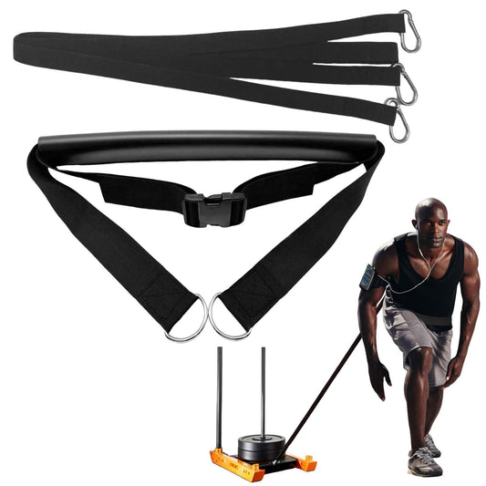 Tuyzhrymlic Sled Pulling Belt Set, Adjustable Waist Training Belt with Pulling Rope for Strength Agility Power Training to Help Full Body Building
