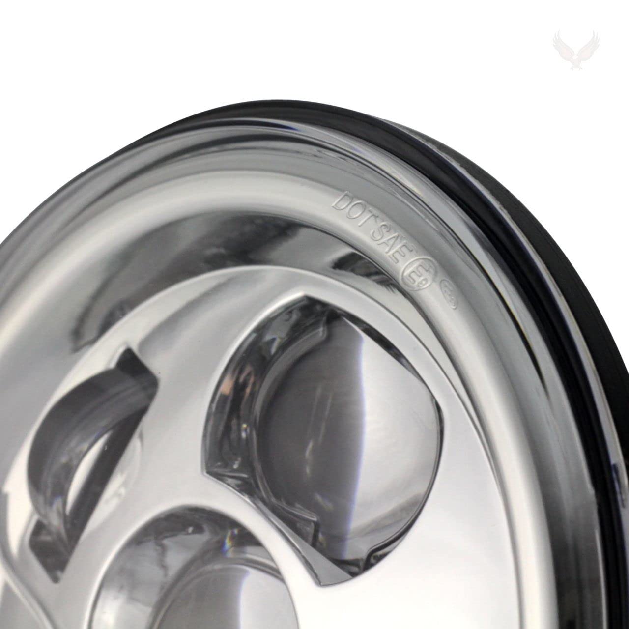 Eagle Lights 7 inch Round LED Generation III Motorcycle Headlight - Fits Harley Davidson with 7 inch Headlights - Plug and Play H4 - Retrofits 2D1 Headlights (Chrome)