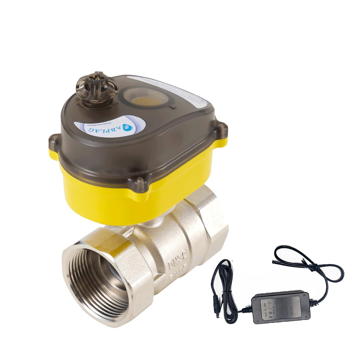 Smart Electric Ball Valve 1 inch Full bore Ball Valve Tuya APP Smart WiFi Water Shut-Off Valve, Actuator 24V AC110V-230V Power Adapter and Automatic Return Setting. Smart Timer Water Valve DN25MM