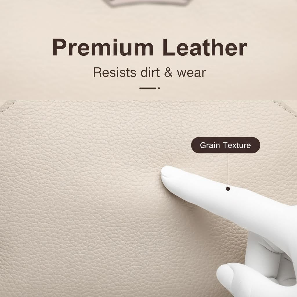 Plinvo Luxury Genuine Leather Crossbody Bag for Women, Wide Adjustable Strap & Timeless Design (02 Beige)