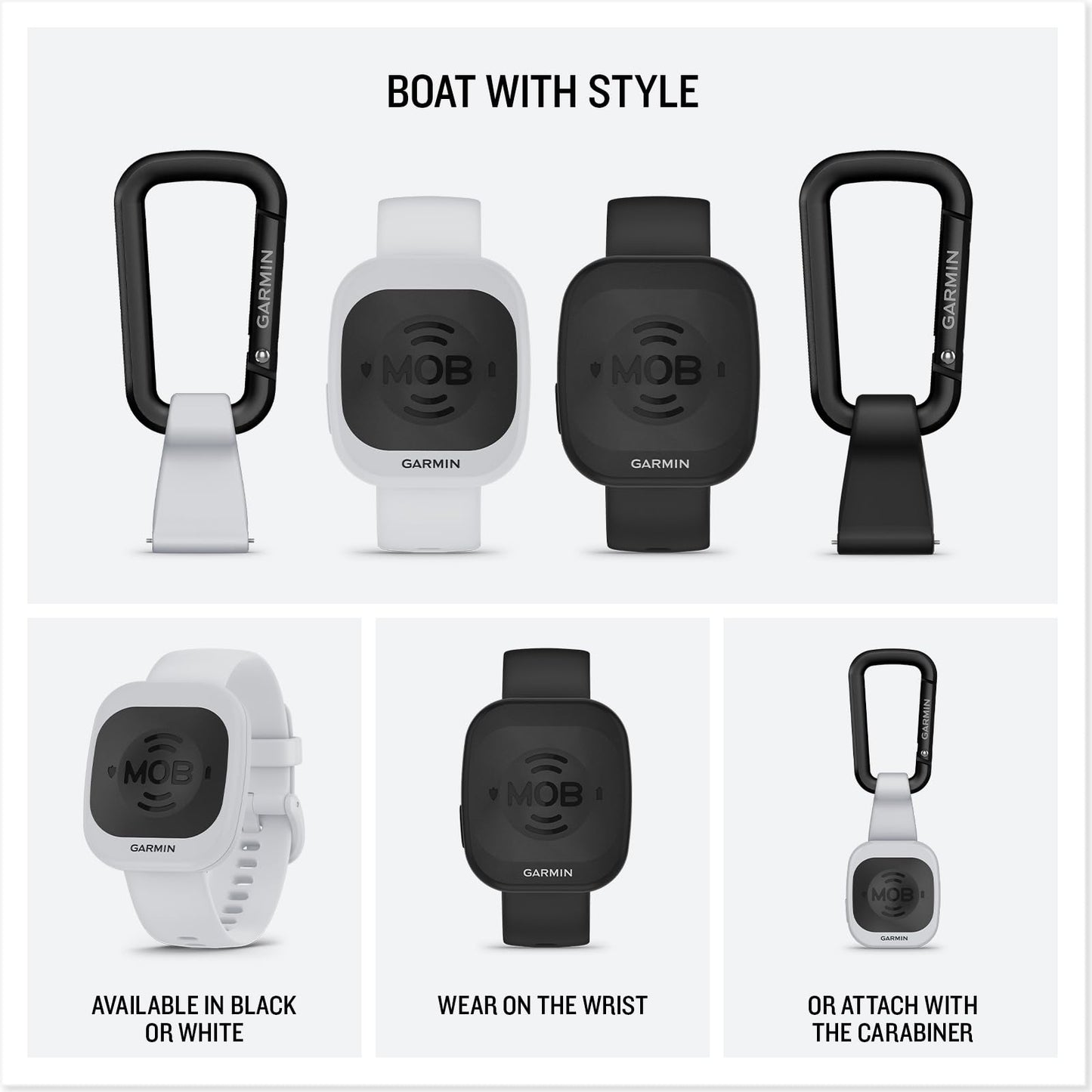 Garmin OnBoard™ Mob Tag, Wireless, Part of a Wireless Mob System, Captain or Passenger Designation, Black