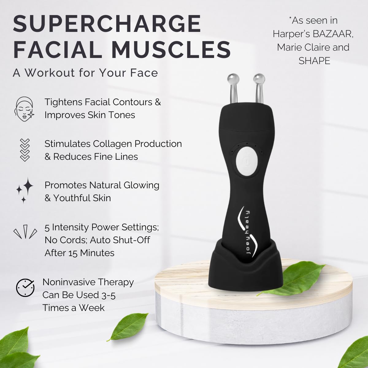 Joey Healy Face Renovation Device, Microcurrent Facial Sculpting, Smoothing & Skin Tightening + Microcurrent Gel with Hyaluronic Acid & Plant Extracts