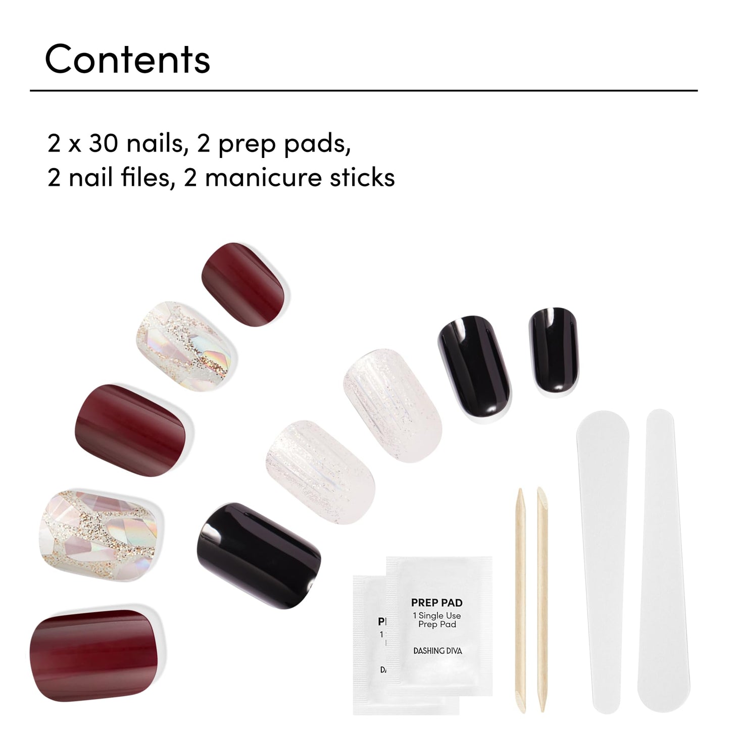 Dashing Diva Magic Press Nail Bundle - Laser Show Collection - Square Press On Nails - Wannabe Wicked & Black Beam - Long Lasting Gel - Lasts Up to 7 Days - 2 Sets