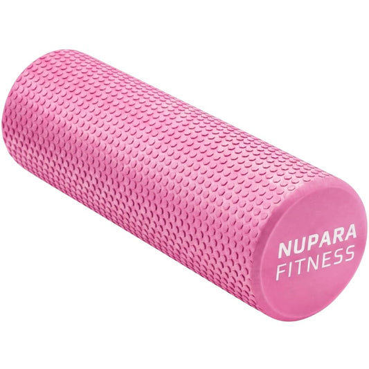 NUPARA FITNESS Foam Roller for Back, Legs, Hips, and Deep Tissue Muscles | Foam Roller for Physical Therapy, Exercise, Running, Cycling, Sports, Recovery, Yoga, and Pilates. (Pink, 18 inch - Large)