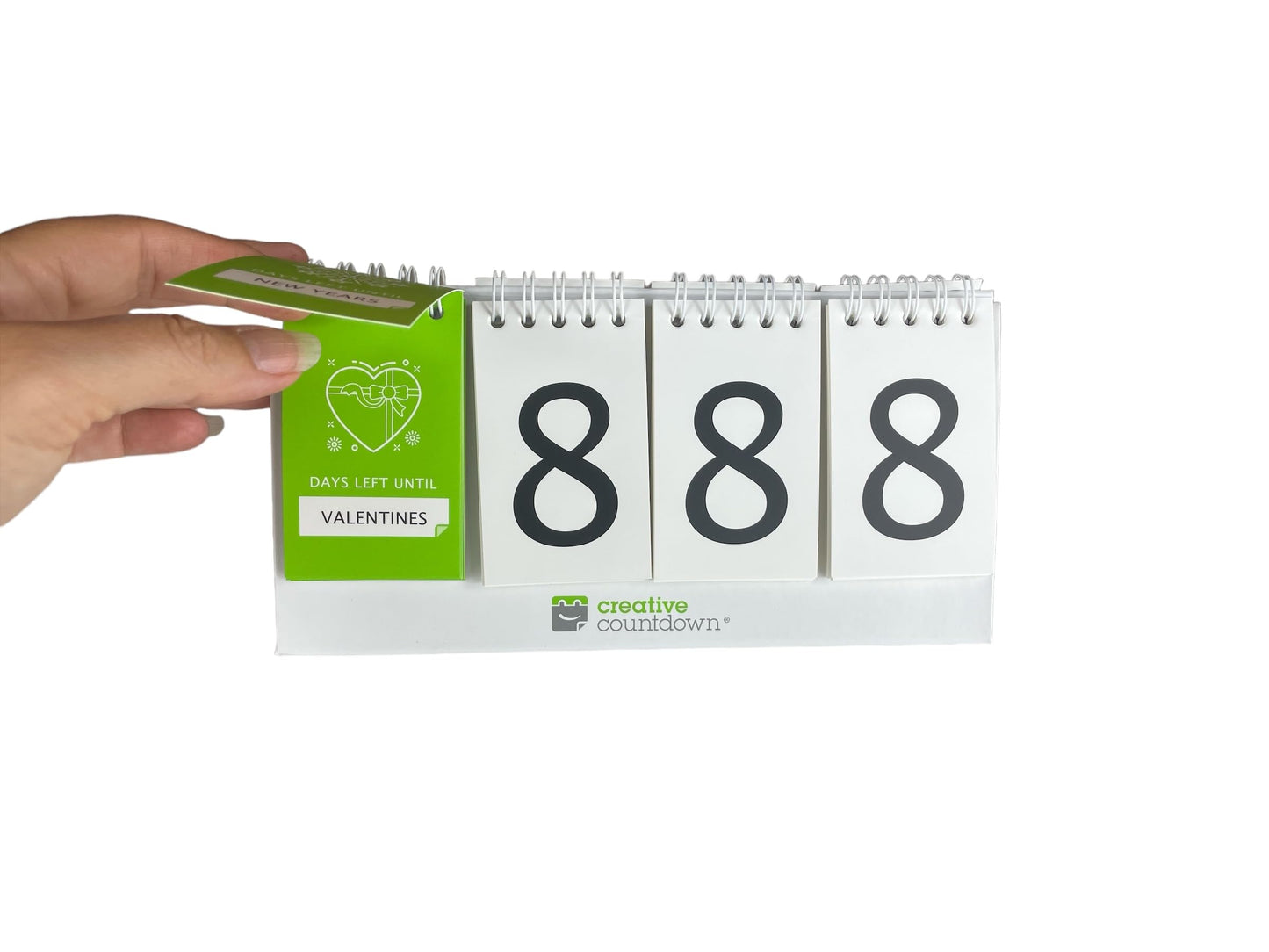Perpetual Countdown Calendar, Days Left Tracker for Holidays, Birthdays, Anniversaries, Vacation, Goals - fully reversible - perpetual daily calendar on back side of the countdown calendar.