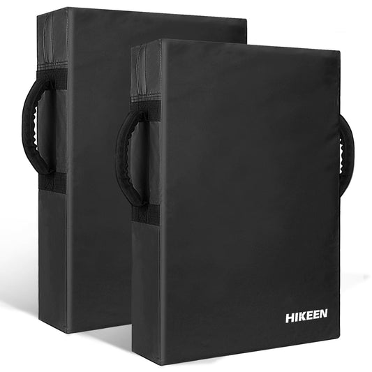 Hikeen 2PCS Football Blocking Pad Training Equipment Denser Softer Foam Kick Pads for Football, Basketball, Hockey, Lacrosse Tackle Dummy - 24"x16" Kick Shield Pad with Handle