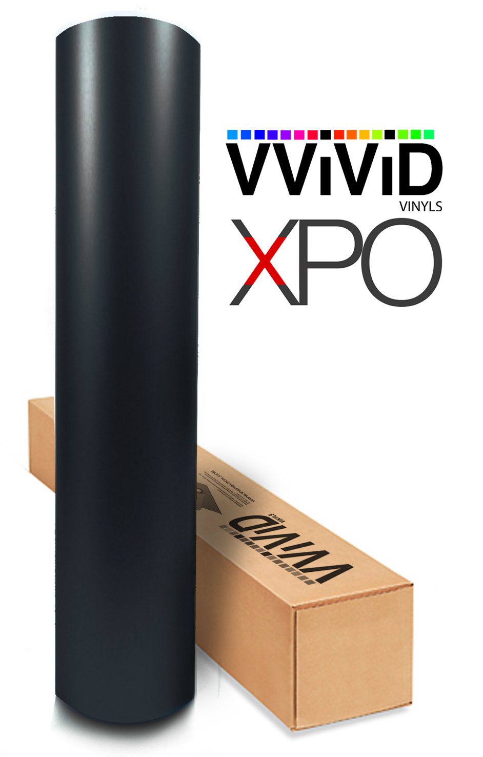 VViViD® Satin Flat Matte Stealth Jet Black Vinyl Wrap Roll with Air Release Technology (100ft x 5ft)