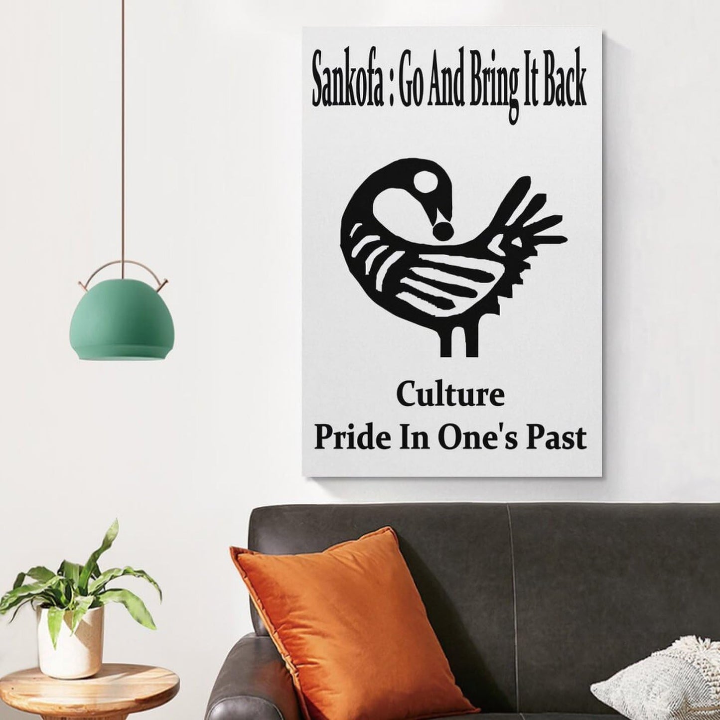 Sankofa Go And Bring It Back Adinkra Symbol Pride In Past Canvas Printing Wall Art Prints Posters Minimalist Scandinavian Wall Decor for Living Room Bedroom Office Classroom 12x18inch(30x45cm)