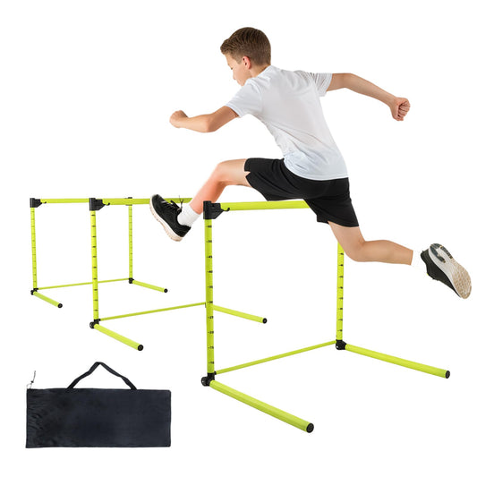GZCNYLYS 3PCS Adjustable Height Hurdles Training Equipment, Agility Hurdles with Storage Bag, Removable Track Hurdle, Speed Training Equipment for Soccer, Football and Track & Field Sports