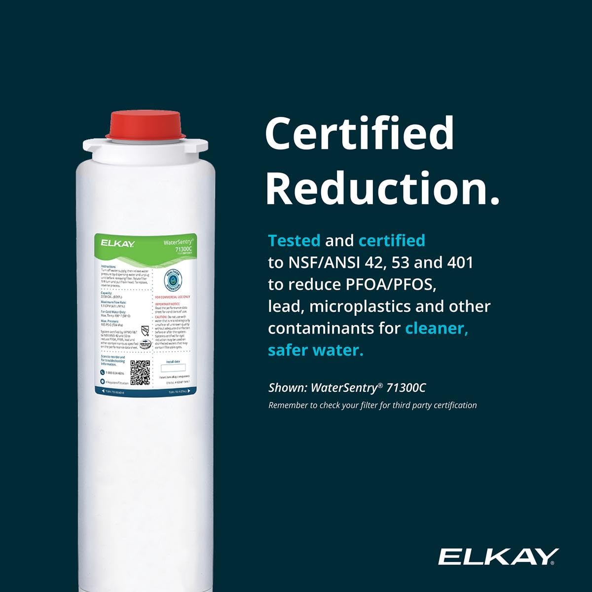Elkay Liv EZ Built-in Filtered Wall-Mount Water Dispenser – Battery Powered, NSF Certified, Push Button, Reduces Lead & PFAS, Midnight Black – Ideal for Home
