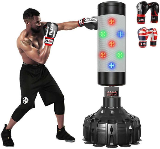 Smart Music Punching Bag 69",4 Training Modes,Can Connect to Bluetooth Smart Music Boxing Bag with 2 Pairs of Boxing Gloves for Home,Office and Gym Workout. (69" Punching Bag with Golves-1)