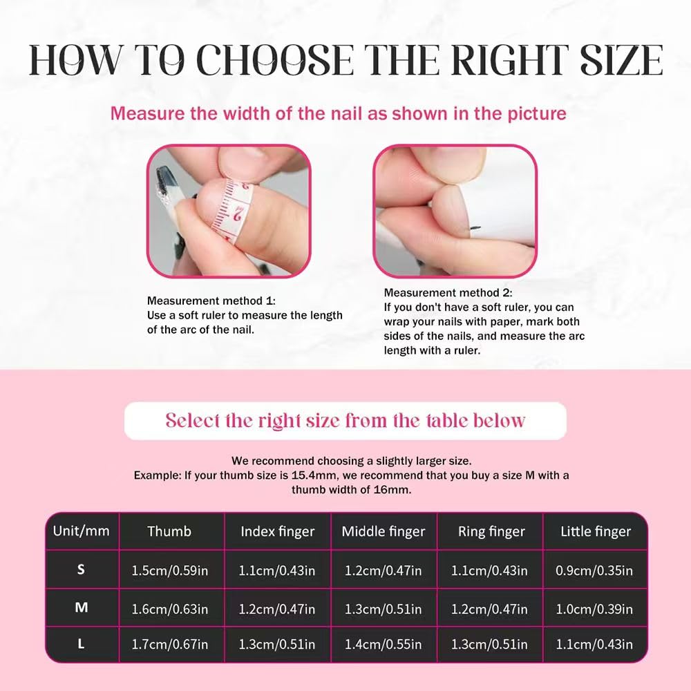 Threelegscat Handmade Press on Nails Long Almond Shape Fake Nails Stiletto Nail With Design for Women and Girls 10pcs Size M Pattern St1152