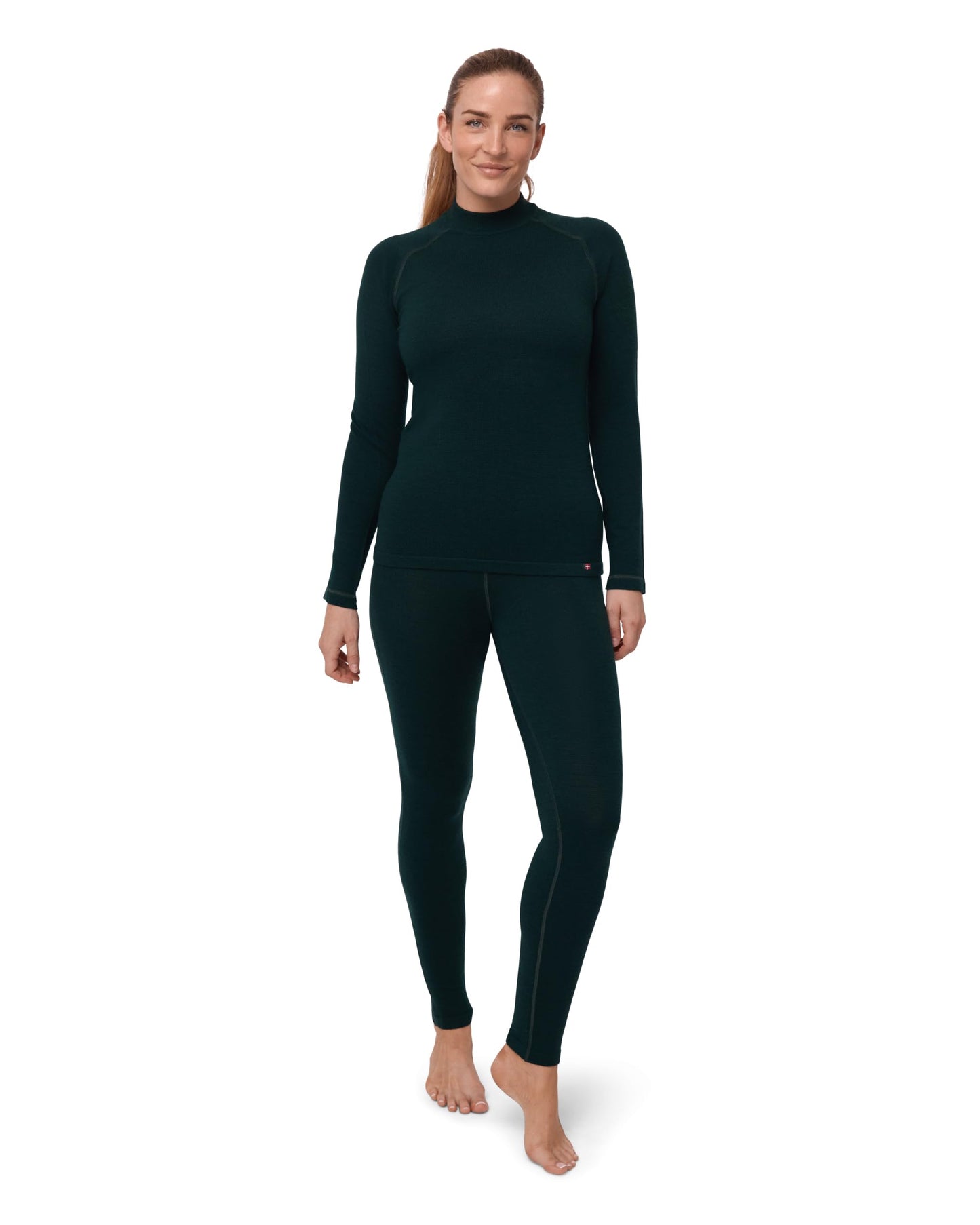 DANISH ENDURANCE Merino Wool Base Layers Women, Women's Thermal Sets for the Extreme Cold, Dark Green, Small