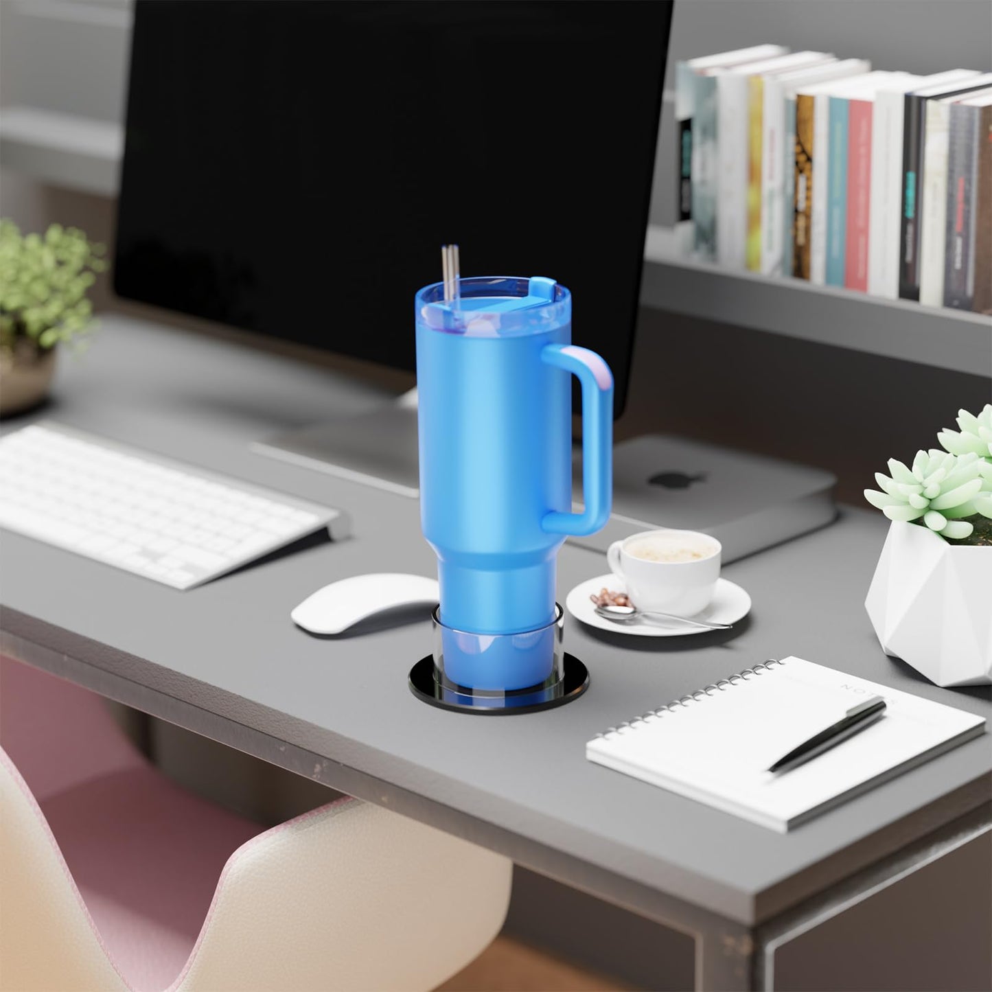 Cup Drink Holder for Stanley 30/40oz Tumbler with Handle & IceFlow 20/30oz, Drink Coaster with Anti-Slip, Anti-Spill Table and Desk Cup Holder Fits Most Water Bottles Under 3.35"(Not Include Cup)