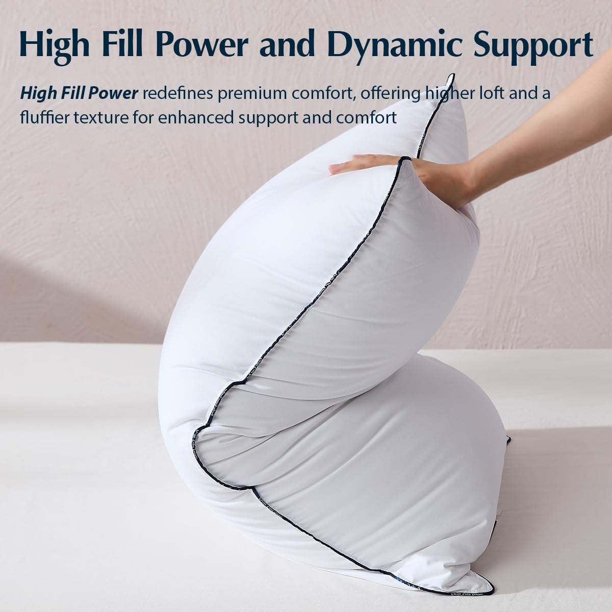 Pacific Coast White Goose Down Fiber Pillows, Bed Pillows for Back, Stomach and Side Sleepers, King Size Pillows Set of 2, Hotel Collection, Fluffy, Medium