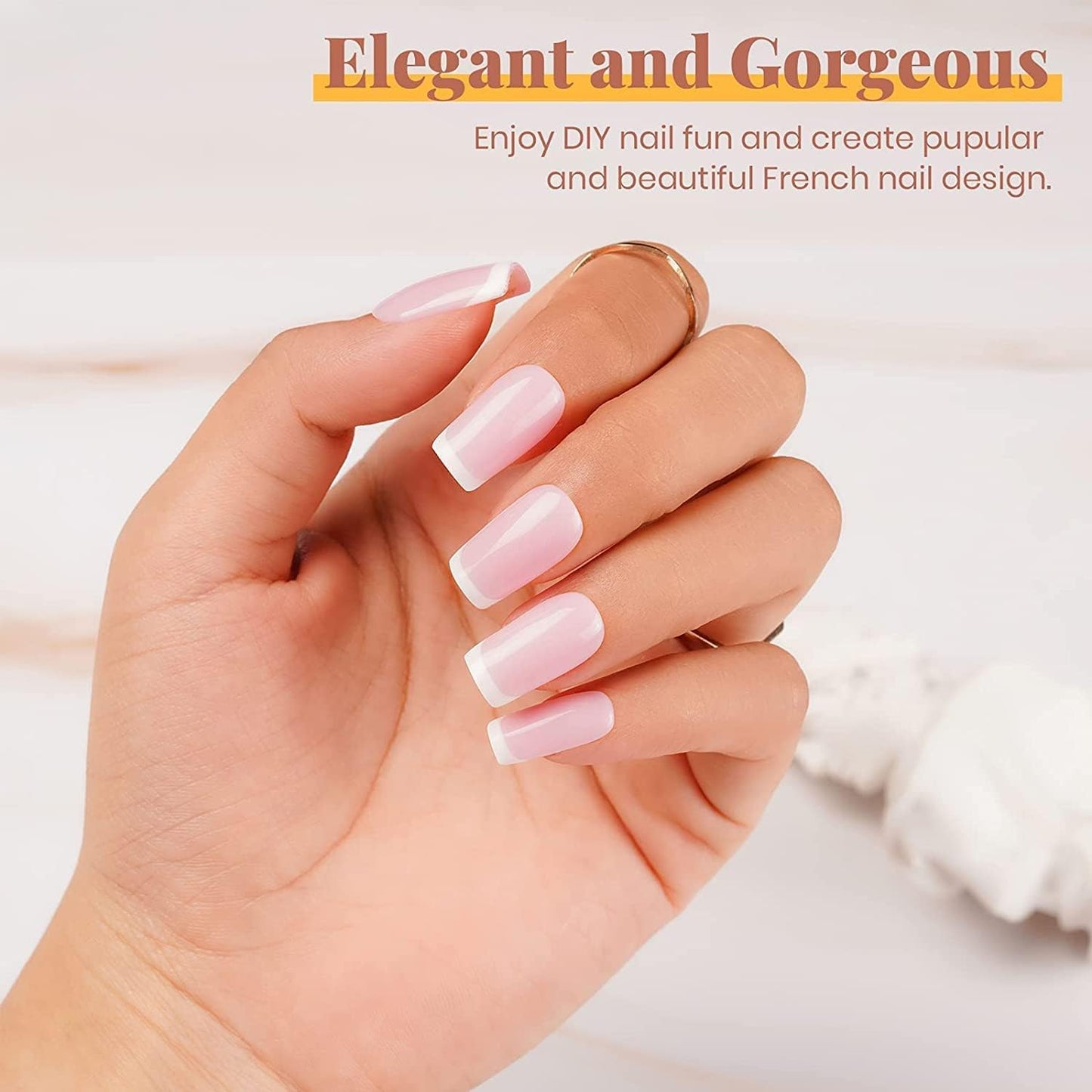 Beetles Gel Nail Polish Kit with U V LED Light - 6 Colors Jelly Milky White Sheer Pink Nude Gel Polish Starter Kit Manicure,Soak Off U V Nail Polish Set Salon DIY