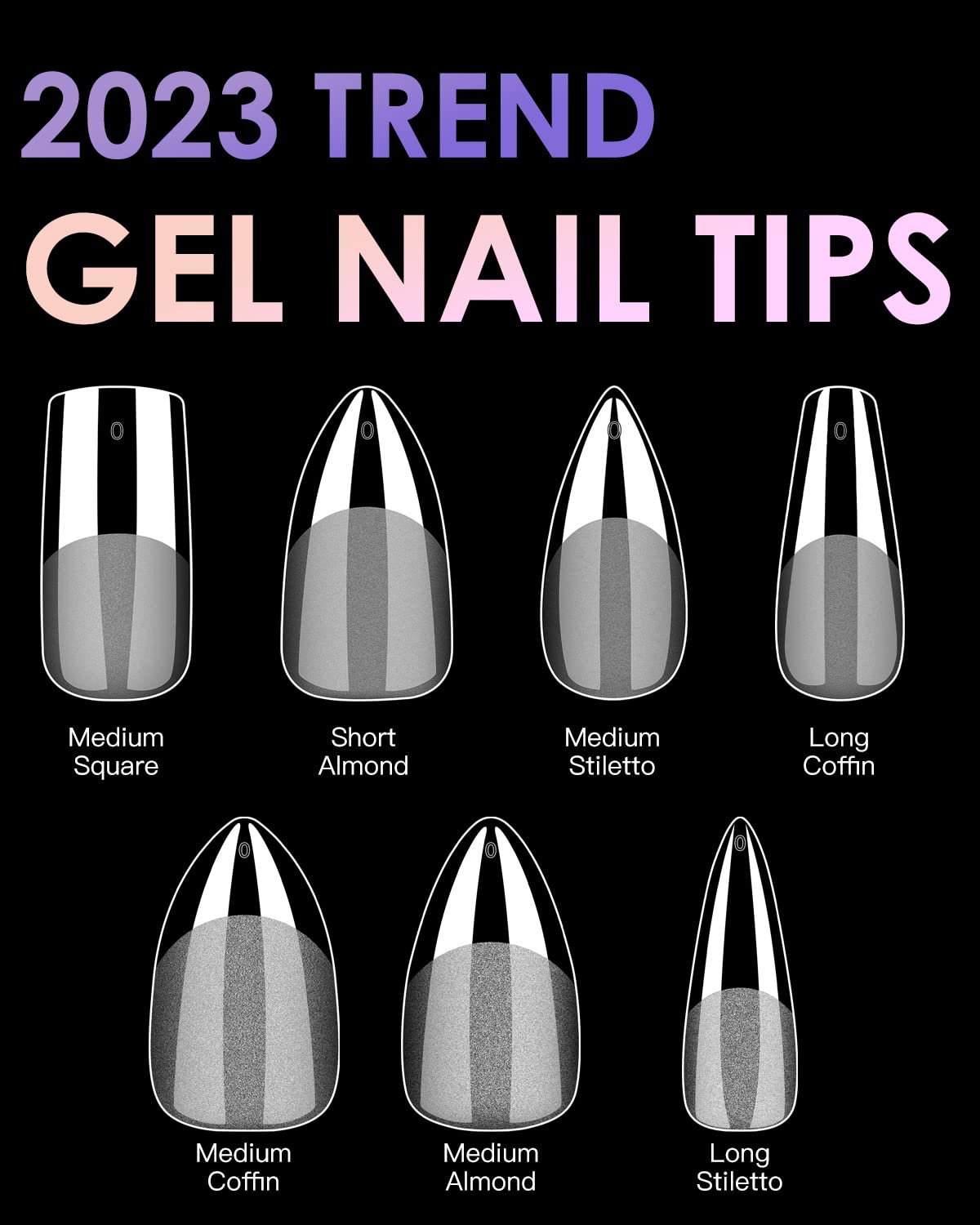 Soft Gel Nail Tips Medium Stiletto, 120PCS Pre Buff Full Cover Shaped Nail Extenison Tips Half Matte Gel Nail Tips BORNBYME