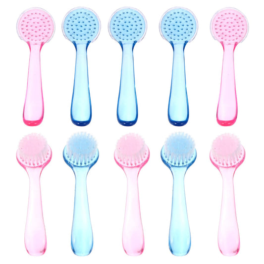 Healeved 10Pcs Fingernail Cleaning Brush with Handle Grip Nail Scrubber Brushes for Toes and Nails Cleaner Multi-Purpose Bulk Facial Cleansing Brush Set 5.12 Inch