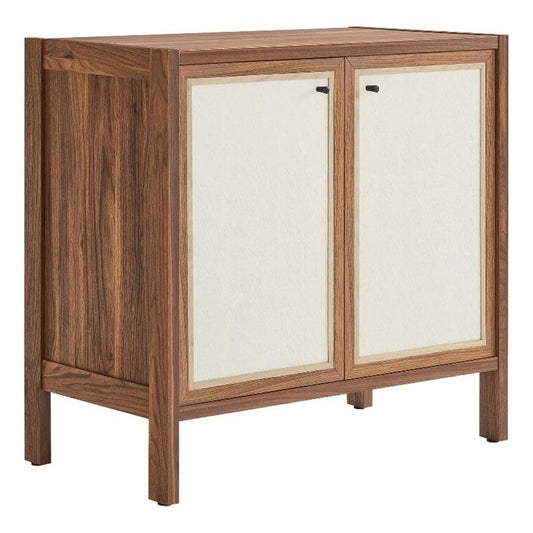 Modway Capri 33 Inch Sideboard Walnut, Hallway or Entryway Storage Cabinet with Doors, Mid-Century Modern Buffet Table or Credenza for Living or Dining Room