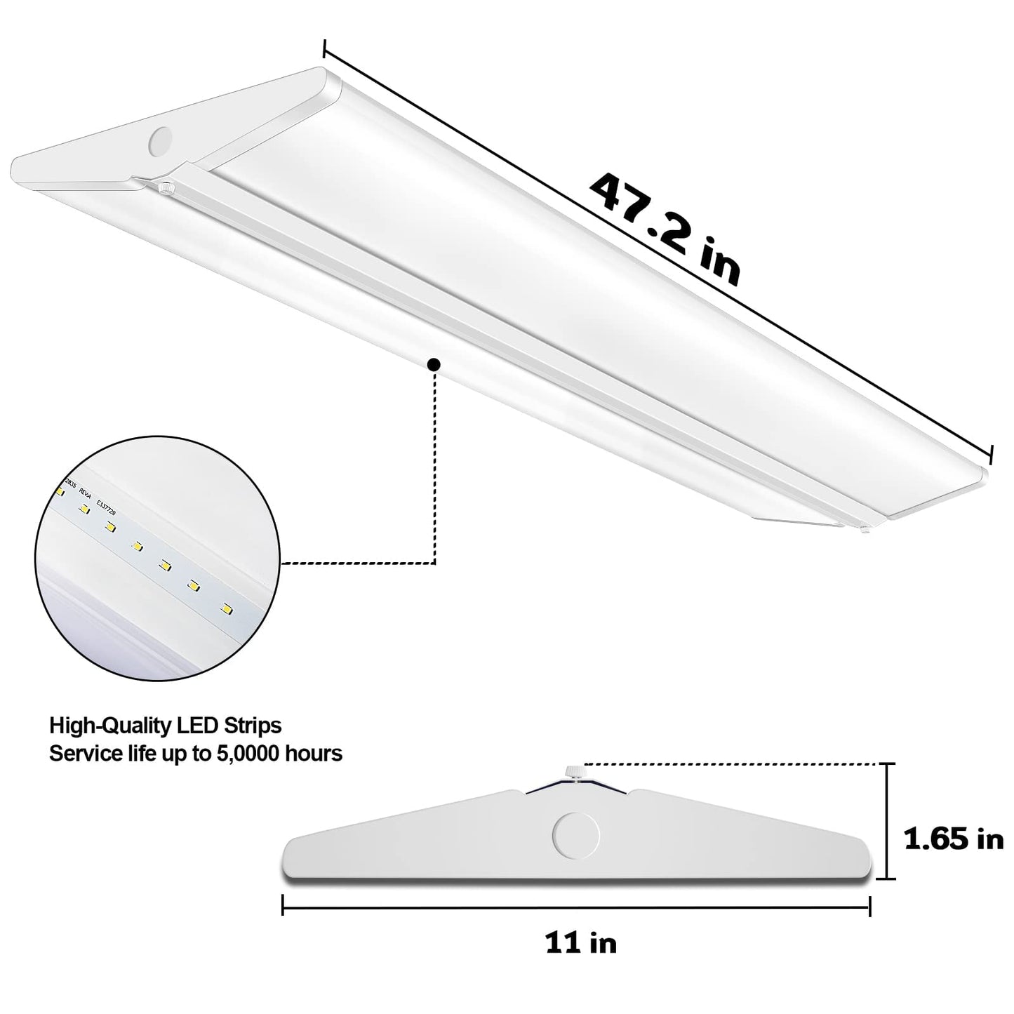 AntLux 72W 4FT LED Wraparound Office Light, Ultra Slim LED Garage Shop Lights Flush Mount, 8000 Lumens, 4000K, No Glare, 4 Foot Wrap Puff Ceiling Lighting Fixture, Fluorescent Tube Replacement, 4 Pack